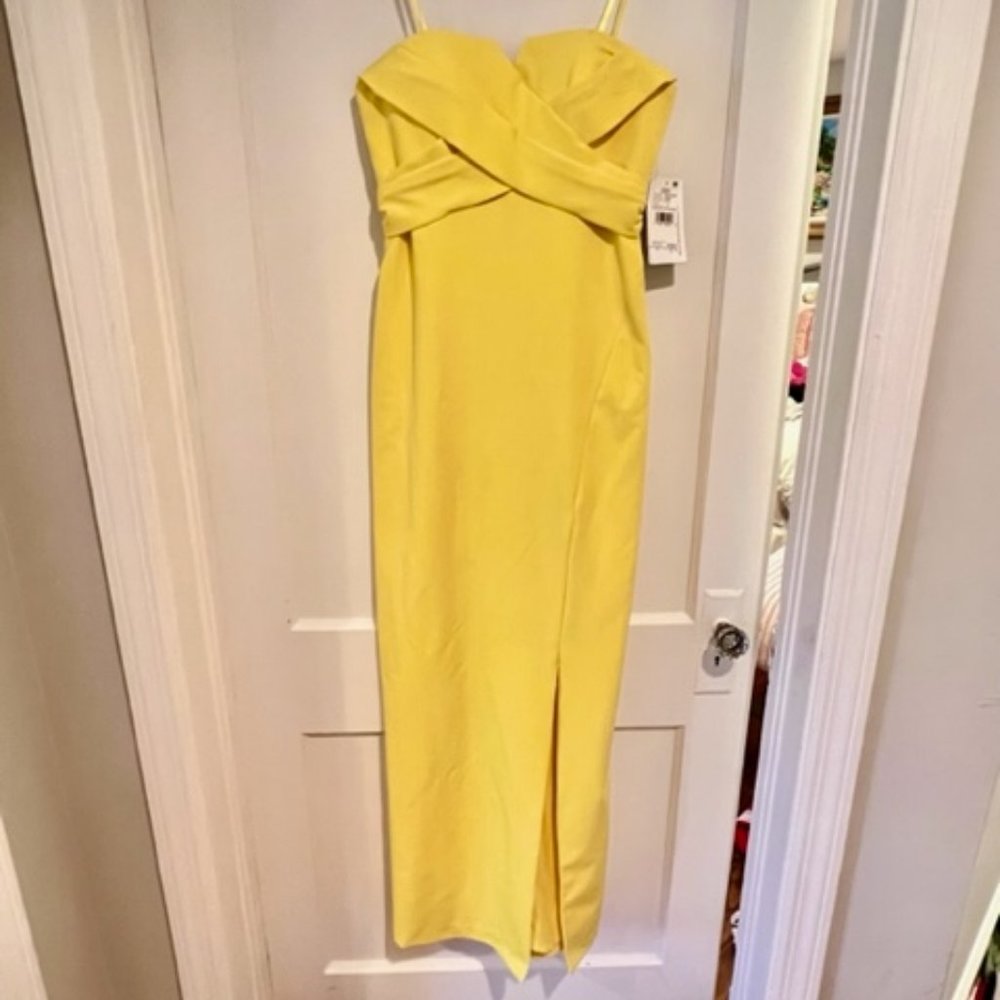 Aidan Mattox Lemon Maxi Dress
